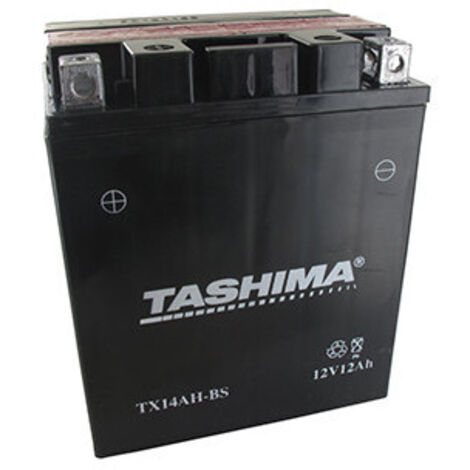 Batterie YTX14AHBS + à gauche (1/4)