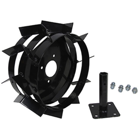 Roue en fer pour motoculteur – Axe hexagonal 23 mm – Diamètre 390 mm – Adaptable sur machines HONDA – 1308006