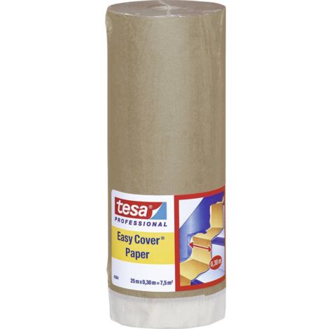 Tesa – Papier de masquage Easy Cover® 43640000201 – Marron clair – 25 m x 30 cm – Résistant aux UV – Pour surfaces lisses et légèrement structurées - CM 1 PC
