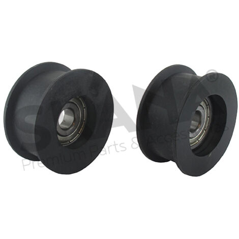 Oleo Mac – Poulie tendeur 51mm – Diamètre corde 10mm – À gorge plate sur roulement – Pour usage intensif et chantiers humides - 0341000003 (1/2)