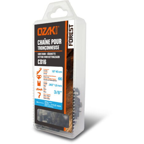 Chaîne De Tronçonneuse Ozaki Sous Coque Semi Carrée: 3/8'' 063 (1,6mm) 66 Entraîneurs ( E66 ) (1/2)
