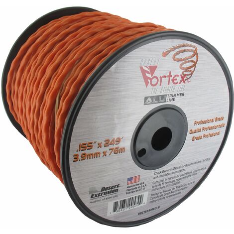 Fil nylon 3,9mm VORTEX 76m – Bobine aérodynamique pour débroussailleuse – Réduit bruit et vibrations – Compatible avec outils de jardinage