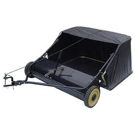 Balai-ramasseur à tracter – Accessoire pour tondeuse – Longueur 380cm – Pour terrains accidentés et espaces confinés