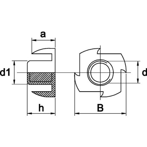 Écrous à Frapper M6 – RAT, Acier Zingué, Métrique, 12 Mm, Lot D'écrous à Visser