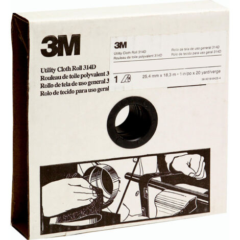 3M 62890 FEUILLE ABRASIVE EN ROULEAU 314D, 50 MM X 25 M, GRAIN 180 - 7000060190