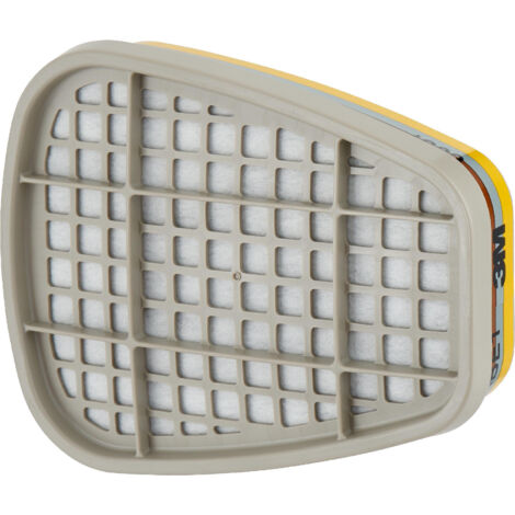 3M – Filtre à gaz contre gaz et vapeurs organiques et inorganiques – Système à baïonnette – Compatible masques 5000 et 7500 – 8 pièces - 6057P02