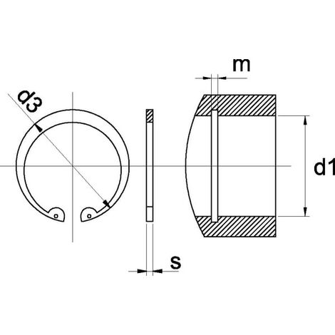 Circlips Intérieurs DIN 472 De 35 Mm - Lot, Acier, Marque OC-PRO, Neuf
