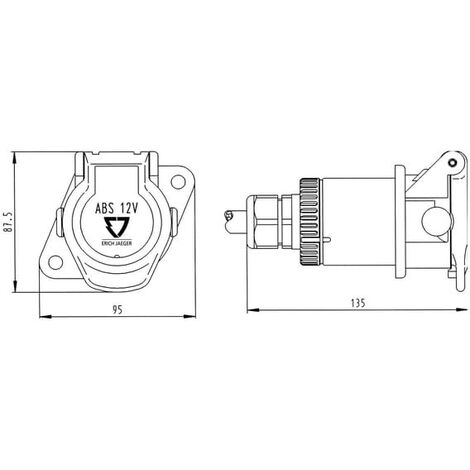 Fiche Mâle Jaeger 7 Contacts + Serre-câble Référence 6327 070 06 - Neuf