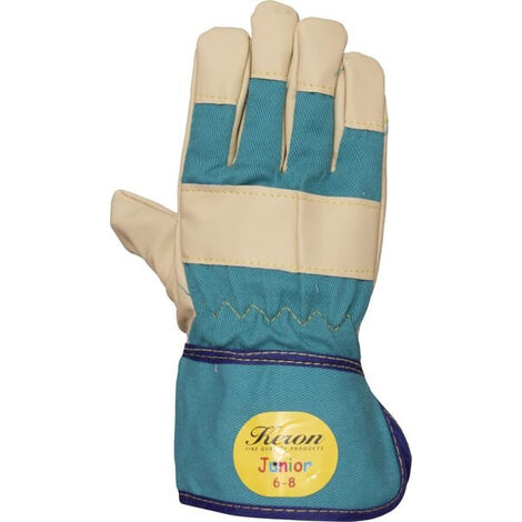 Gants de protection enfant PU / coton vert 6-8 ans