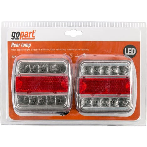 Kit feux arrière LED carré universel à baïonnette GOPART LA99200SGP (1/2)