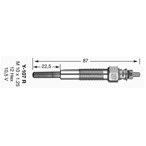 Bougie de préchauffage NGK Y107R (1/2)