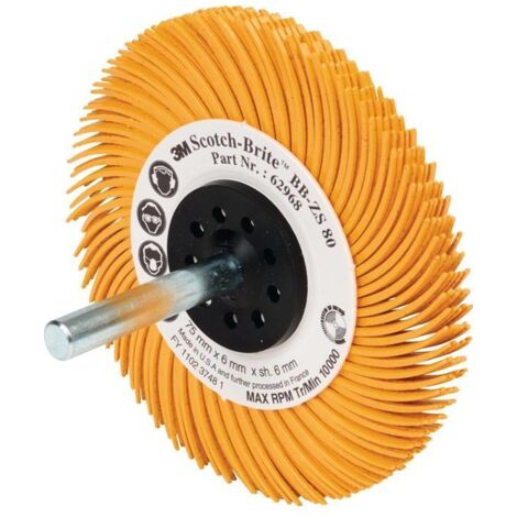 3M – Brosse pour meuleuse 50,8 mm granulation 80 – Ébavurage et nettoyage – Compatible meuleuses droites – 62965 (1/2)