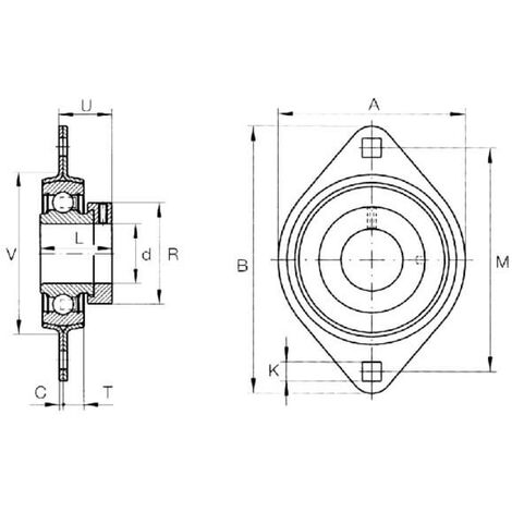 Boîtier de roulement à bride FLAN80 MST 87mm Ext 952mm Int 5195mm ov.INA