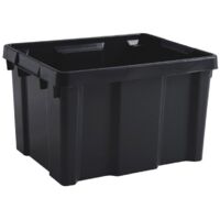 EDA – Bac de rangement noir 30L – Dimensions 433x342x263mm – Superposable en matière recyclée – Pour espaces confinés