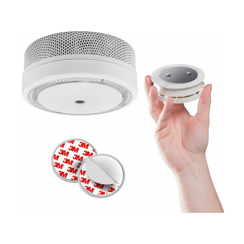 Lot 3 Détecteurs Fumée RUNIDUR 10 Ans Batterie - Alarme Incendie Sans Fausses Alertes EN14604 Blanc