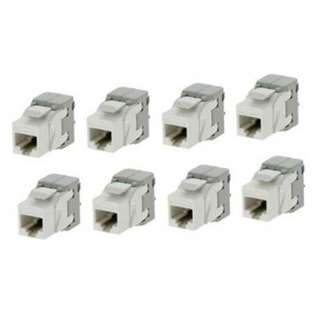 Batilec – Sachet de 8 connecteurs RJ45 catégorie 5e non blindés – Type keystone pour montage dans tableaux de communication – Raccordement sans outils