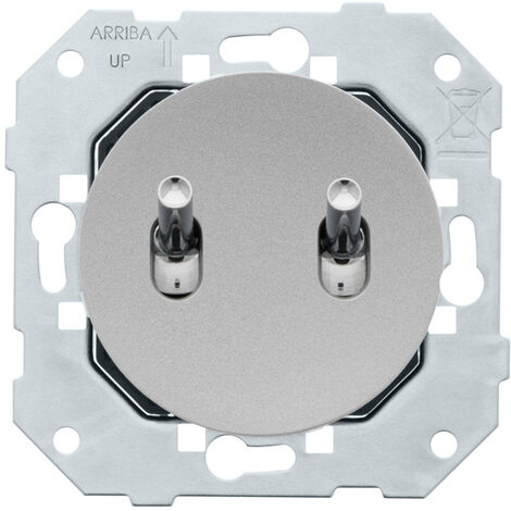 Fontini – Interrupteur va et vient ALU – Manette chrome – Installation encastrée – Indice de protection IP20 – Fixation par clip
