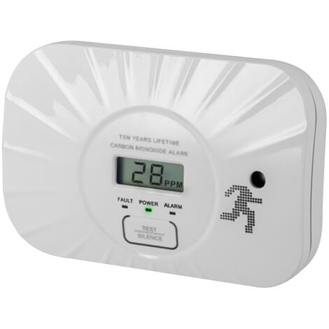 Détecteur de monoxyde de carbonne LCD NF Autonomie et garantie 10 ans - EVACUATE