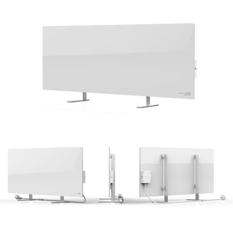 Radiateur infrarouge 700W – Technologie de chauffage silencieuse – Application mobile – Design en verre trempé blanc – Pour espaces jusqu'à 30 m²