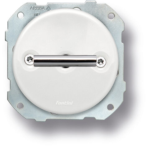 Va-et-vient double métal chrome porcelaine blanche DO LOW (1/2)