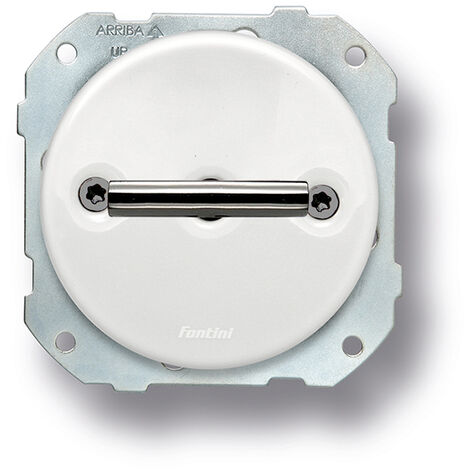 Poussoir rotatif métal nickel noire porcelaine blanche DO LOW (1/2)