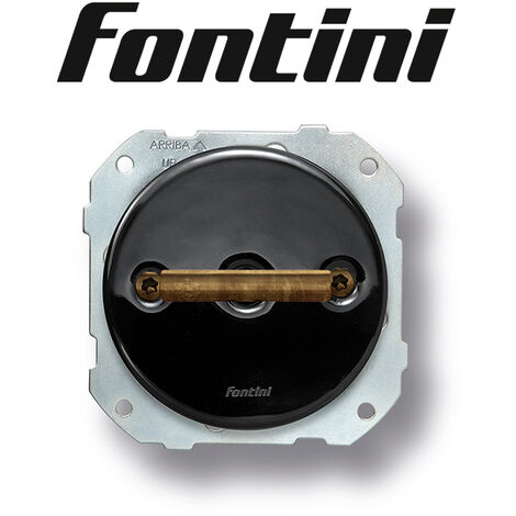 FONTINI - Va et Vient Porcelaine noire - Carcasse bronze et manette laiton DIMBLER