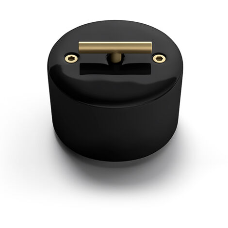 Poussoir rotatif metal laiton dore satine porcel. noire DO - FONTINI (1/3)