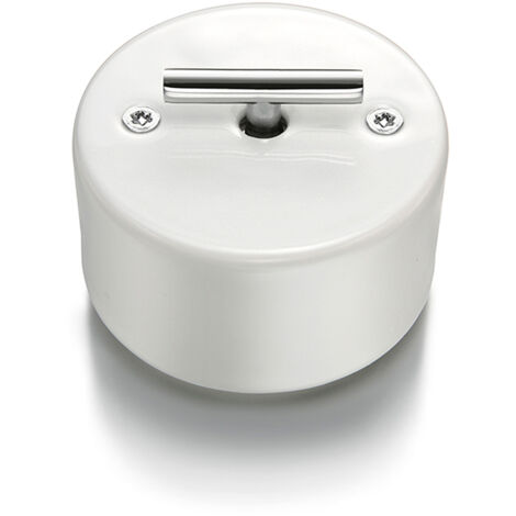 Interrupteur volets-roulants rotatif metal chrome porcel. blanche DO