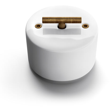 Poussoir rotatif metal laiton vielli porcelaine blanche DO - FONTINI (1/3)