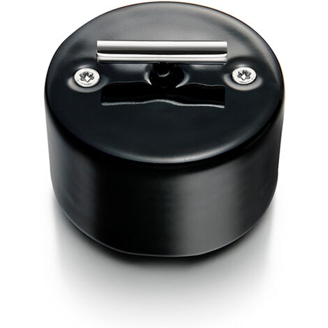 Poussoir rotatif metal chrome porcelaine noire DO (1/3)