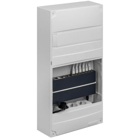 Batilec – Coffret de communication avec switch Gigabit POE+ – Connectivité fibre optique ultra-rapide – Installation flexible, sécurité renforcée IP3X IK04