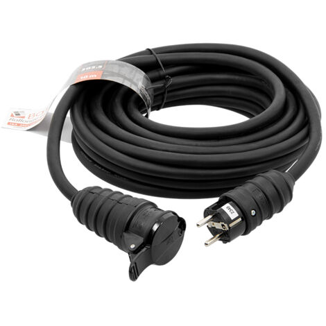 Batilec – Rallonge électrique IP44 10m – Câble HO7RN-F 3G2.5mm² – 16A 3680W pour chantiers humides – Prise 2P+T avec clapet de protection