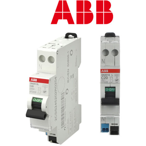 Lot de 2 disjoncteurs automatiques Ph+N raccordement Rapide 2A-4,5Ka-ABB | Leroy Merlin
