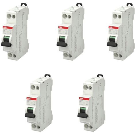 Lot de 5 disjoncteurs Ph+N raccordement Vis 20A-4,5Ka - Courbe C - ABB (1/3)