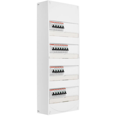Tableau 4 rangées pré-équipé 1 ID 40A + 3 ID 63A + 19 disjoncteurs - ABB (1/4)