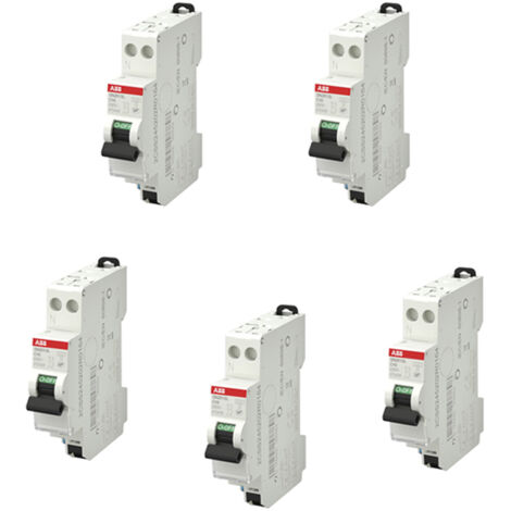 Lot de 5 disjoncteurs automatiques Ph+N raccordement Rapide 16A-4,5Ka - ABB (1/4)