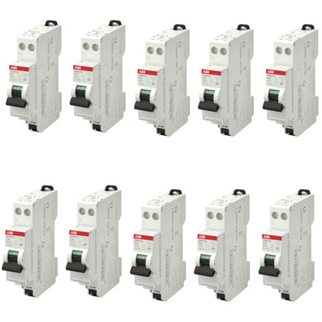 Lot de 10 disjoncteurs automatiques Ph+N raccordement Rapide 16A-4,5Ka - ABB (1/3)