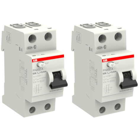 Lot de 2 Interrupteurs différentiels à vis raccordement 63A 30mA Type A - ABB (1/3)