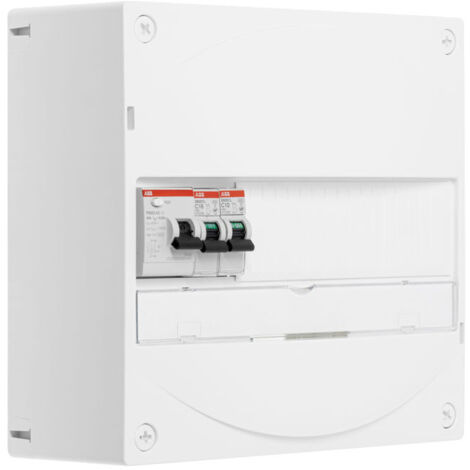 Tableau 1 rangée pré-équipé 1 ID 40A type AC + 2 disjoncteurs (1x10A et 1x16A) - ABB (1/2)