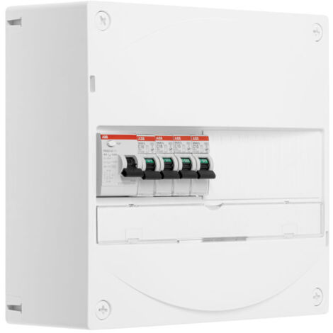Tableau 1 rangée pré-équipé 1 ID 40A type AC + 4 disjoncteurs (2x10A et 2x16A) - ABB (1/2)
