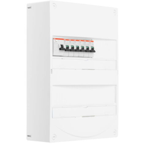 Tableau 2 rangées pré-équipé 1 inter. diff. 40A type AC + 6 disjoncteurs - ABB (1/2)