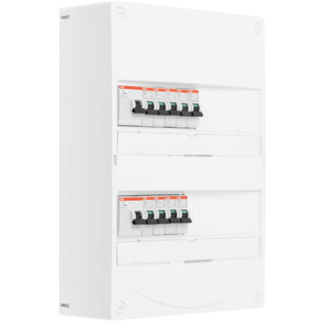 Tableau 2 rangées pré-équipé 1 ID 63A + 1 ID 40A + 9 disjoncteurs - ABB (1/2)