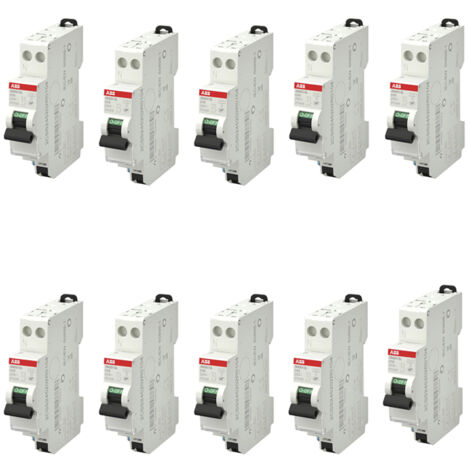 Lot de 10 disjoncteurs automatiques Ph+N raccordement Rapide 10A-4,5Ka - ABB (1/3)