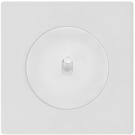 Va-et-vient blanc glossy avec manette – Installation encastrée – Courant 10 AX, tension 250 V, bornes automatiques – Plaque simple blanche – Fontini