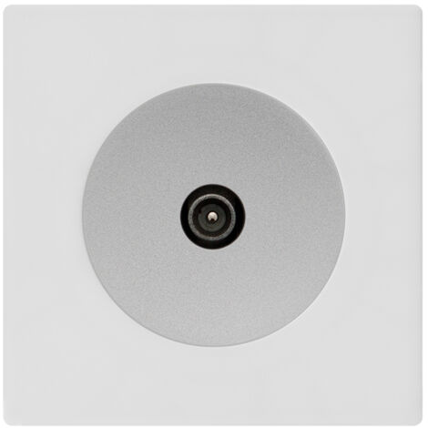 Prise TV/SAT ALU glossy DOM + plaque simple blanc - FONTINI (1/5)