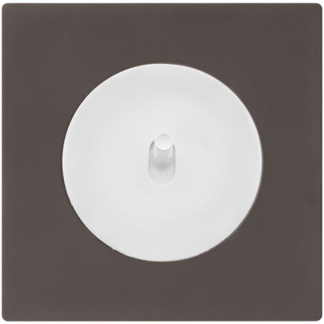 Va et vient blanc - manette blanc glossy DOM + plaque simple taupe - FONTINI (1/5)