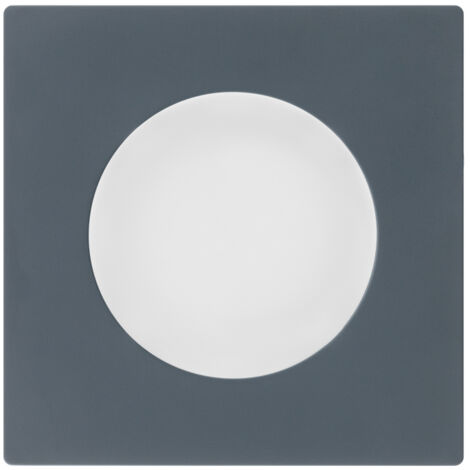 Obturateur blanc DOM + plaque simple blue grey - FONTINI (1/5)