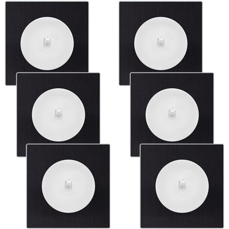6 va-et-vient blanc glossy DOM + 6 plaques simples métallisé anthracite - FONTINI (1/5)