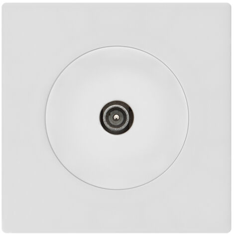 Prise TV/SAT blanc glossy DOM avec plaque simple blanc – Élégance et performance pour vos installations multimédia - FONTINI (1/5)