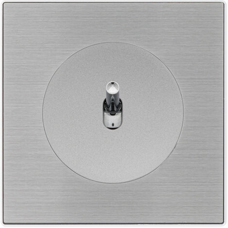 Bouton poussoir ALU encastré avec manette chrome – Plaque métallisée gris – 6A 250V – Installation par clip – IP20 – Fontini